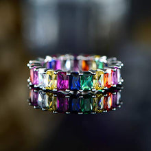 Load image into Gallery viewer, Bella&#39;s For Purpose 18K Gold Plated Emerald-Cut Multi Color Gemstone Ring
