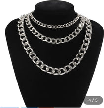 Load image into Gallery viewer, 3 Piece Silver Exaggerated Necklaces

