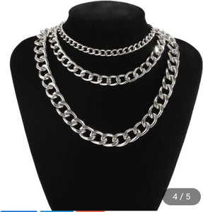 3 Piece Gold exaggerated Necklaces